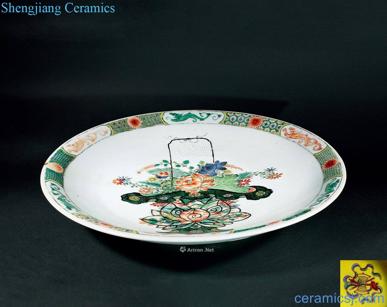 The qing emperor kangxi colorful lotus lotus tray