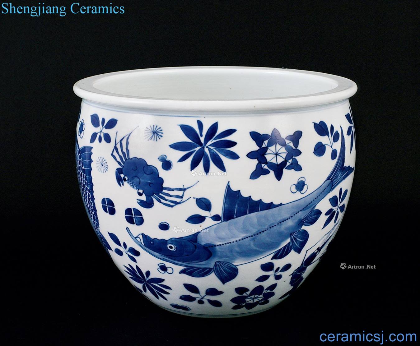 The qing emperor kangxi Blue and white clean clean lines to draw cylinder