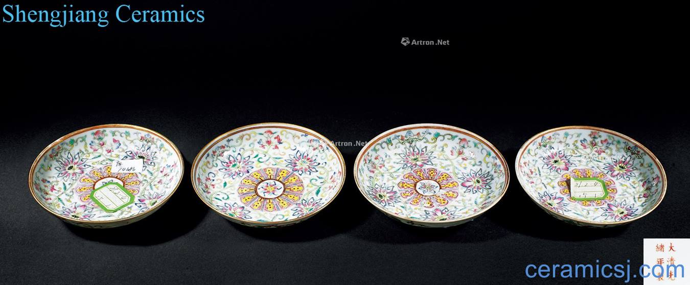 Pastel reign of qing emperor guangxu lotus pattern plate (4)