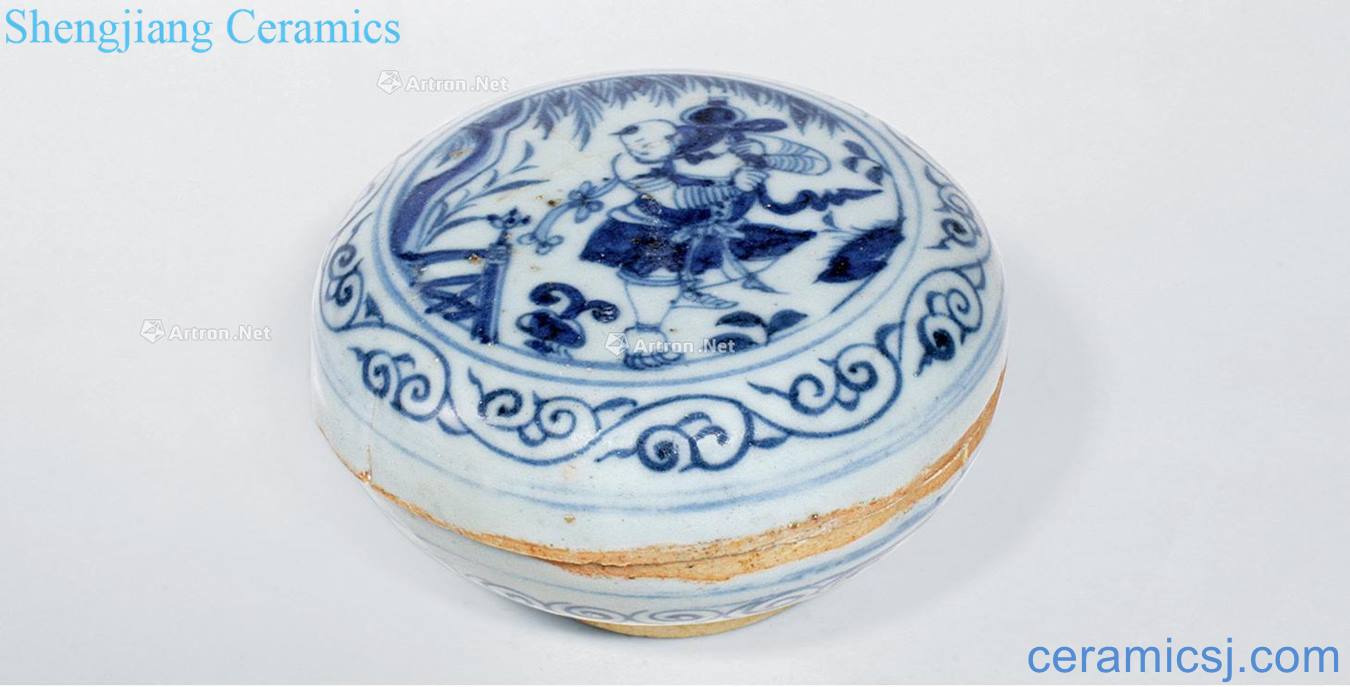 yuan Blue and white grain powder compact