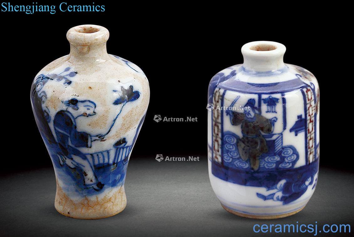 Stories of qing dynasty blue-and-white youligong bottles Character bottles (2)