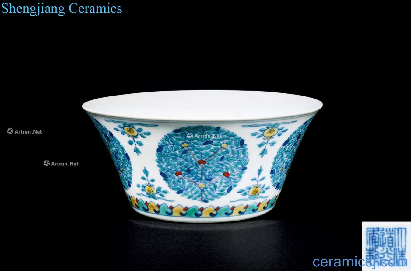 Qing daoguang bucket CaiTuan horseshoe bowl