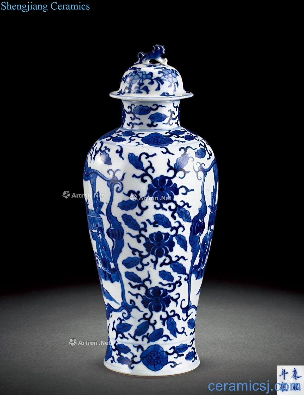 The qing emperor kangxi porcelain grain bottle open box characters