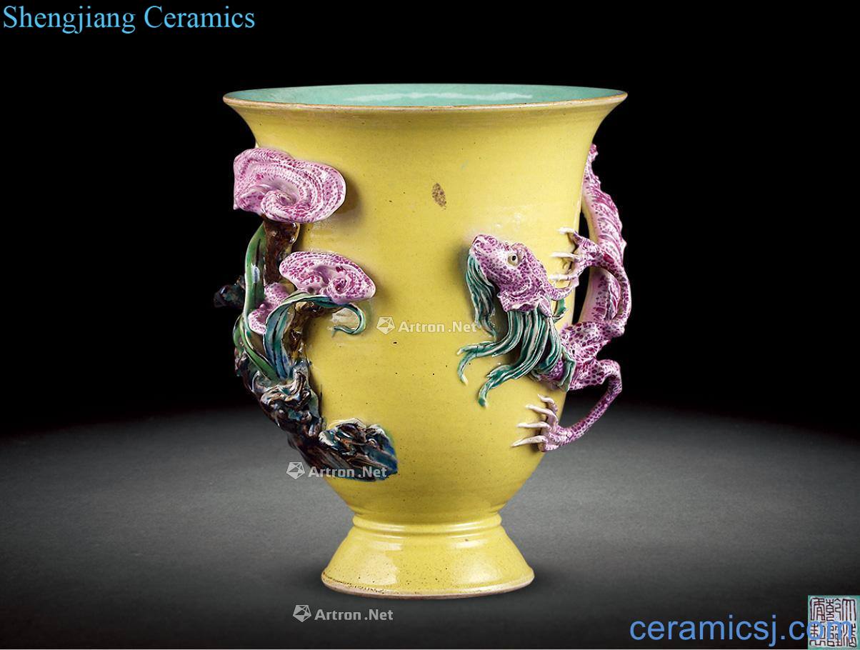 Qing qianlong enamel reactor model therefore dragon cup
