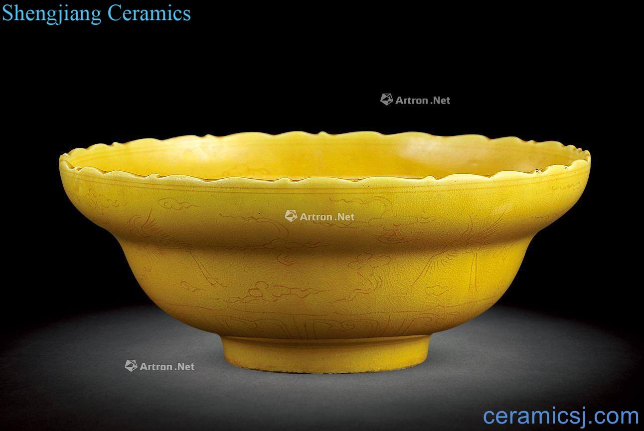 Ming James t. c. na was published grain bowl dark yellow glaze