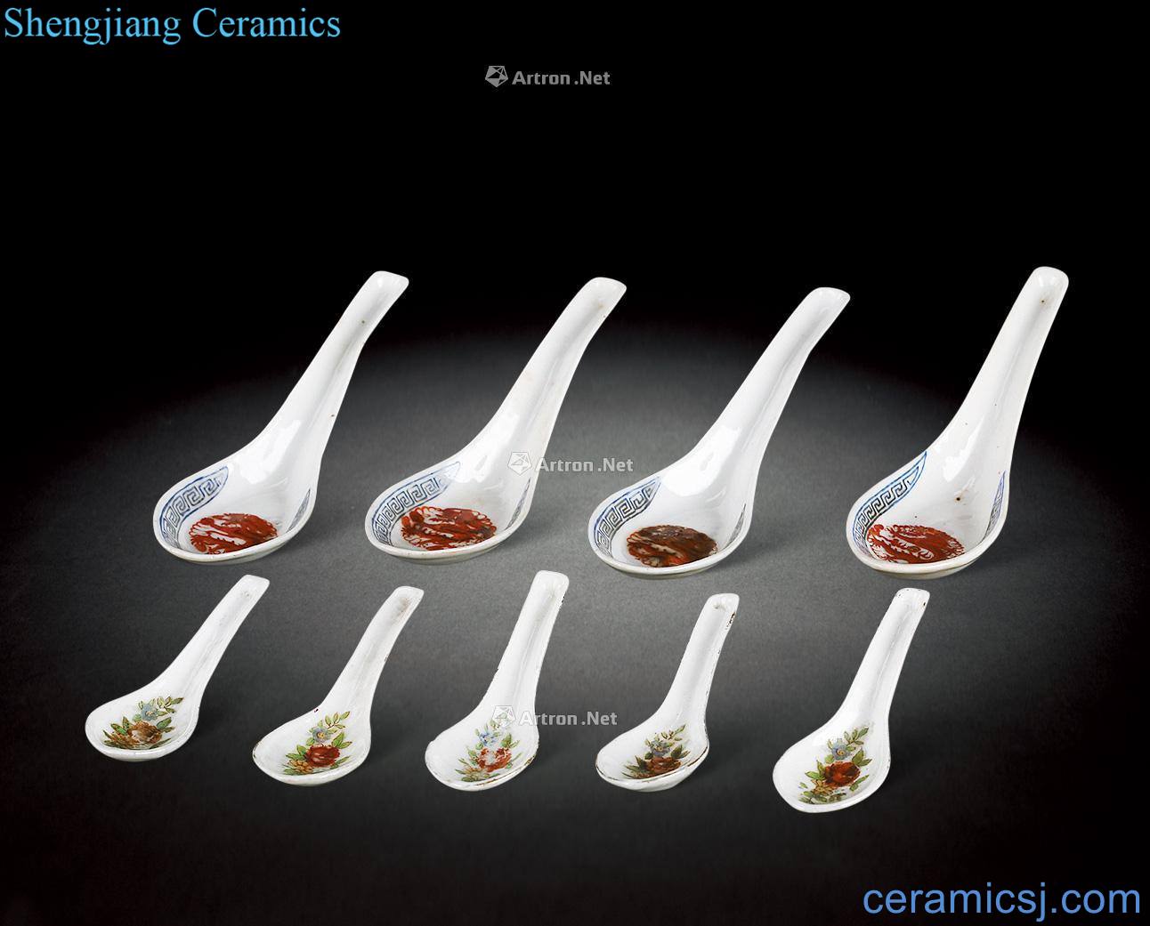 Pastel reign of qing emperor guangxu dragon spoon Flowers spoon (9)