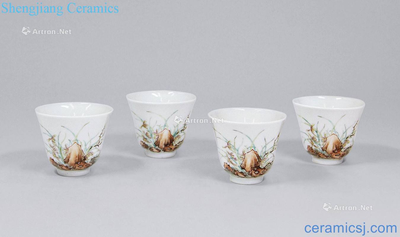 Qing jiaqing pastel orchid cup (4)