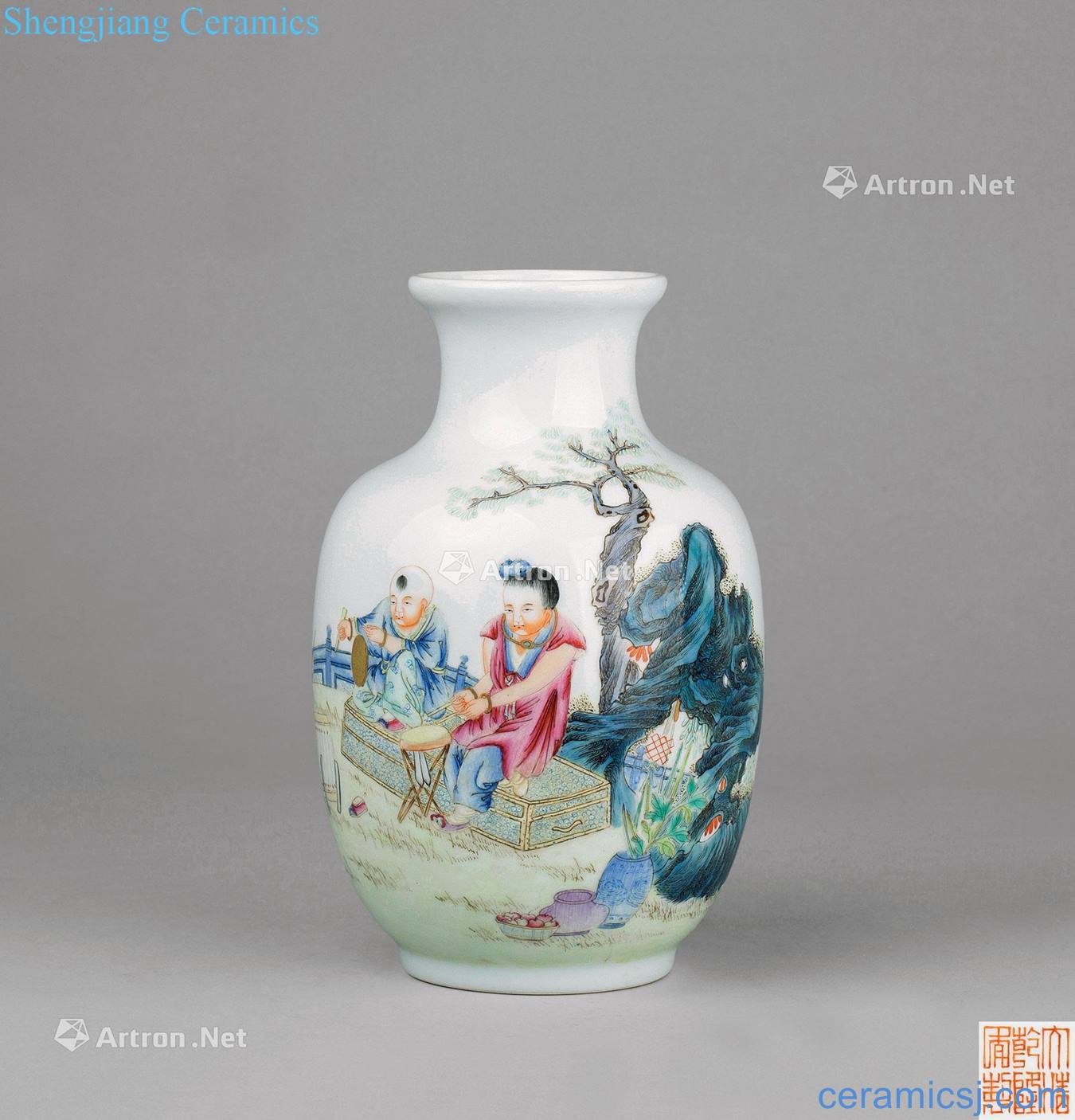 In the qing dynasty pastel YingXiWen lantern