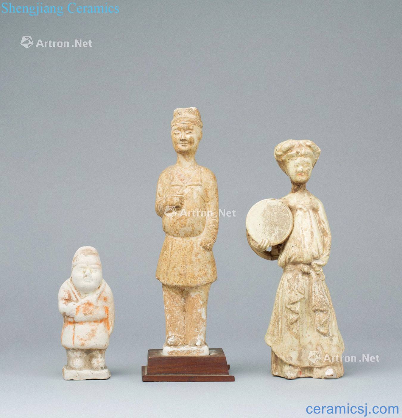 Tang dynasty pottery gnome tile clay ladies is a clay figures (three a group)