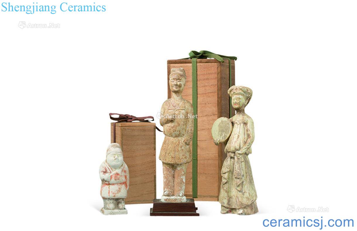 Tang dynasty pottery gnome tile clay ladies is a clay figures (three a group)
