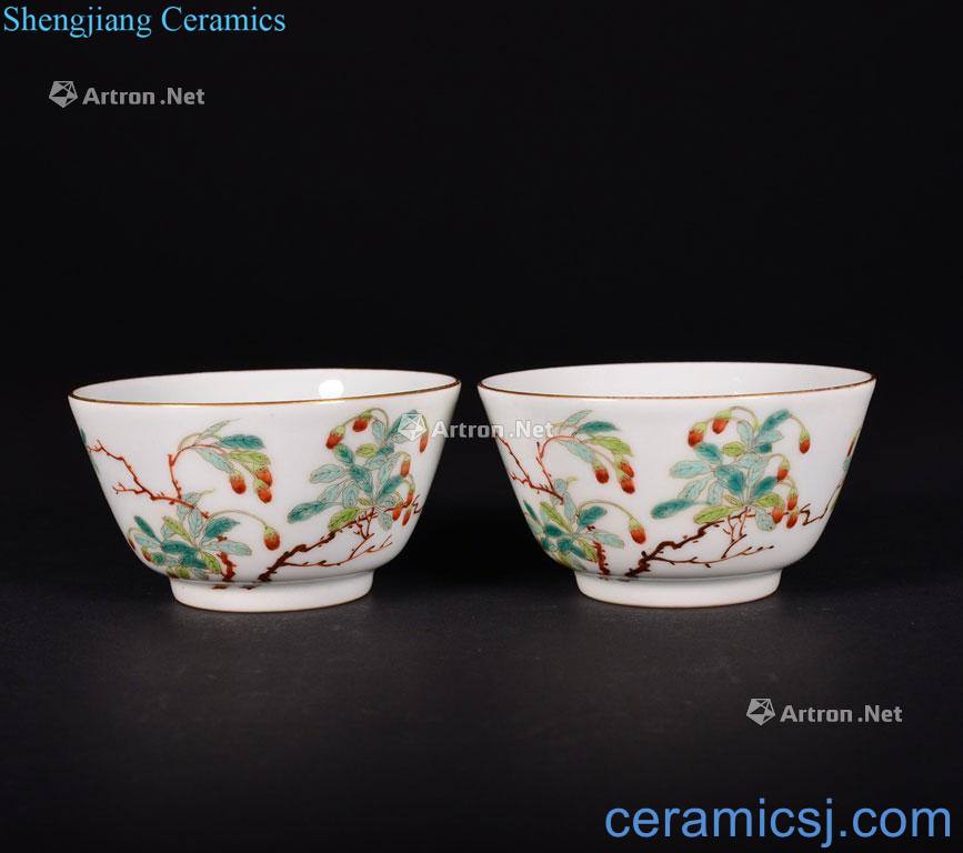 The Qing Dynasty A PAIR OF FAMILLE ROSE CUPS