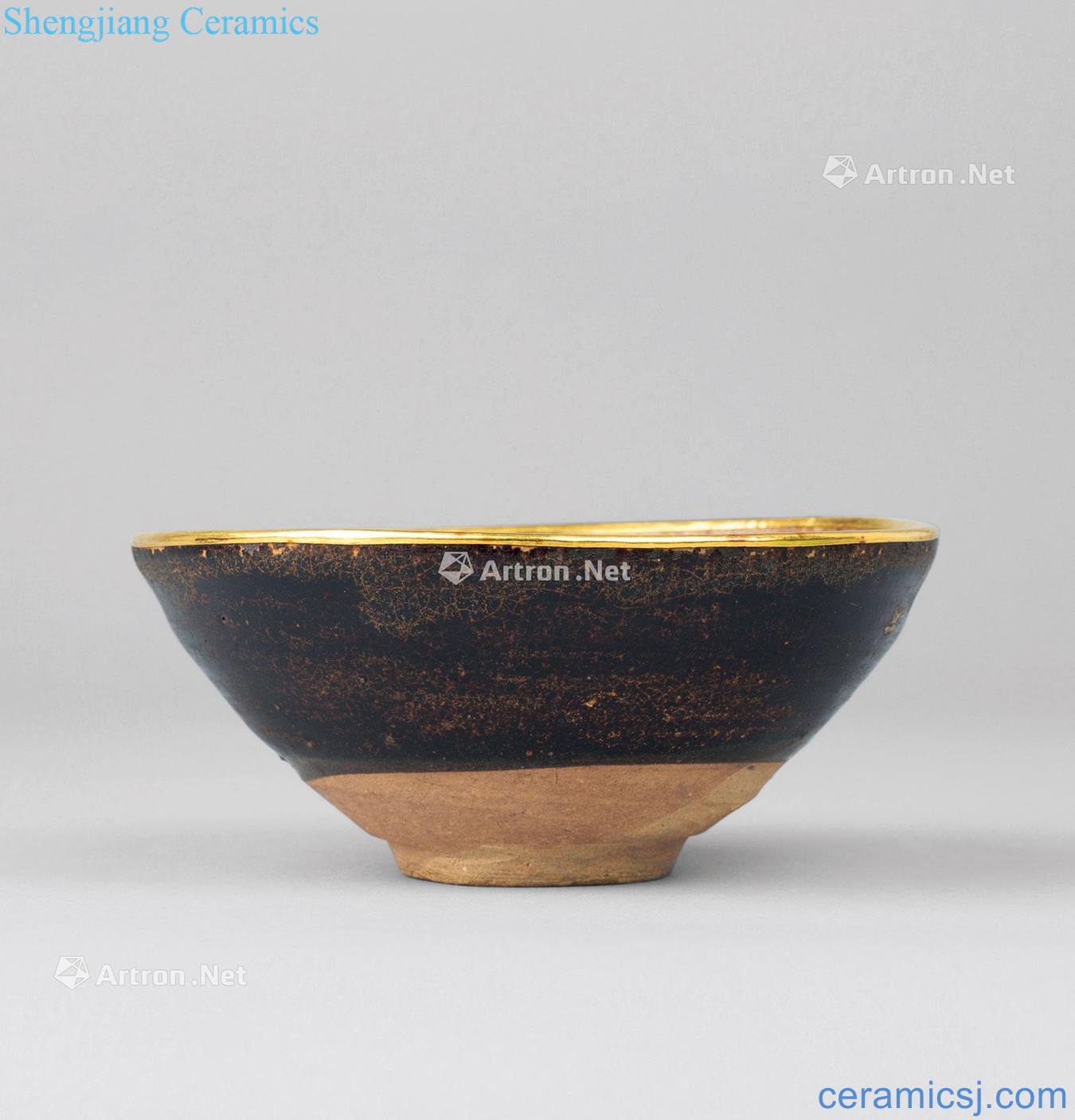 The song dynasty Jizhou kiln plum green-splashed bowls