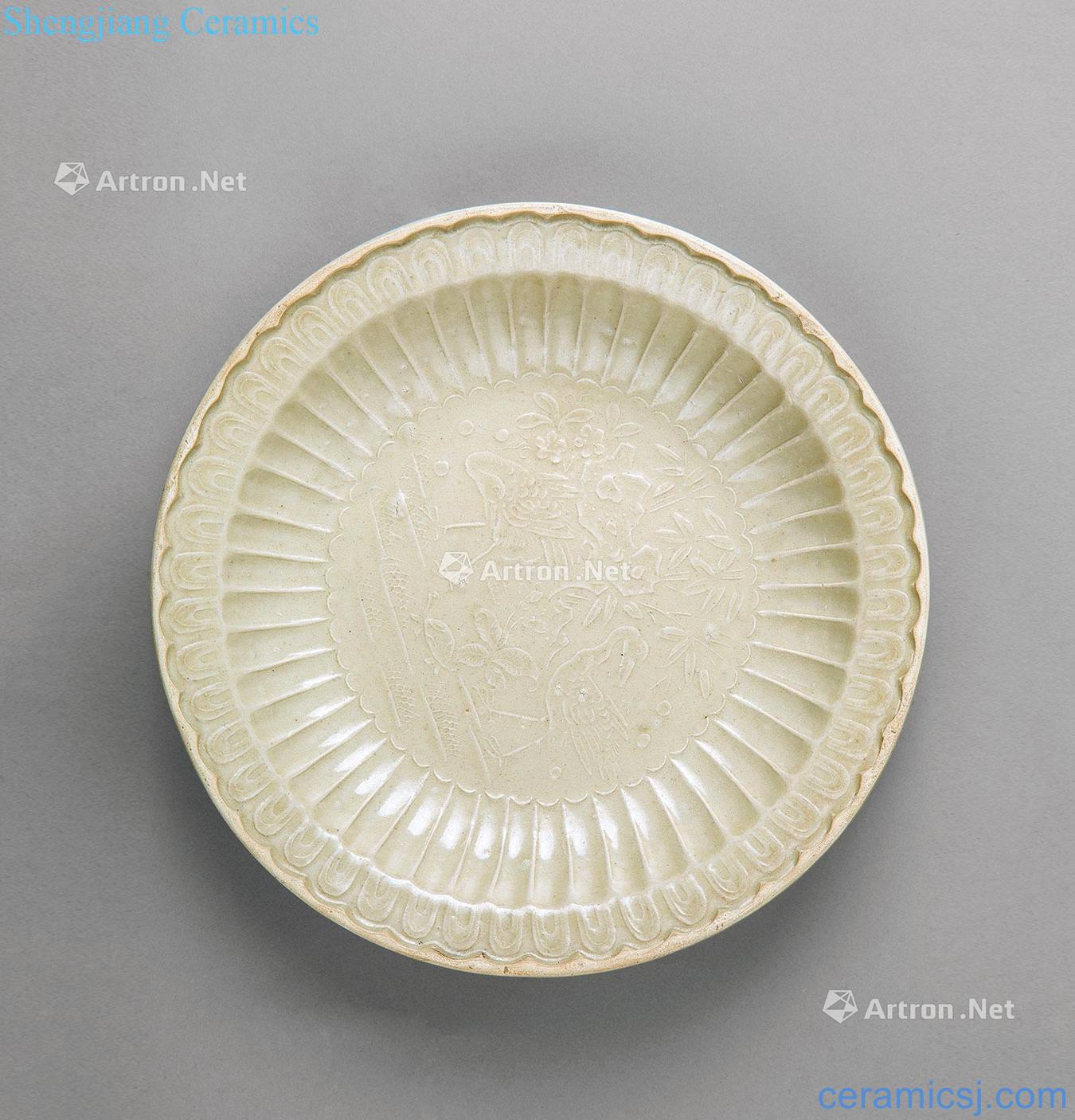 The song dynasty Kiln cranes grain chrysanthemum disc plate