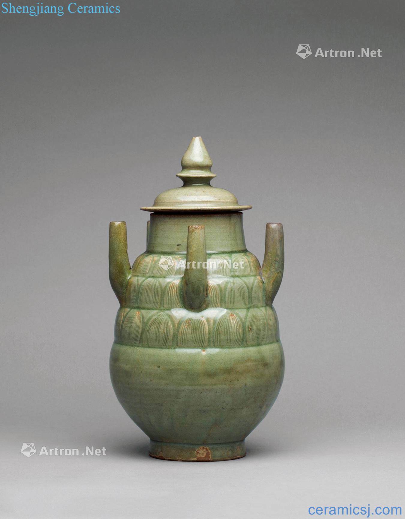 In the northern song dynasty kiln lotus-shaped grain five hole