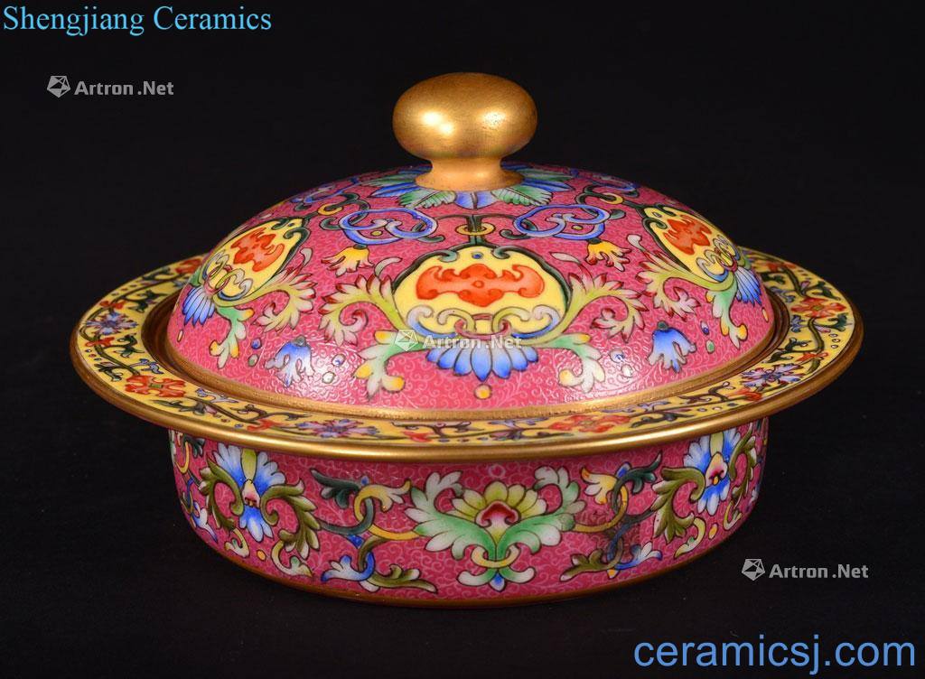 The Qing Dynasty A CORAL - GROUND FAMILLE ROSE BOWL AND COVER