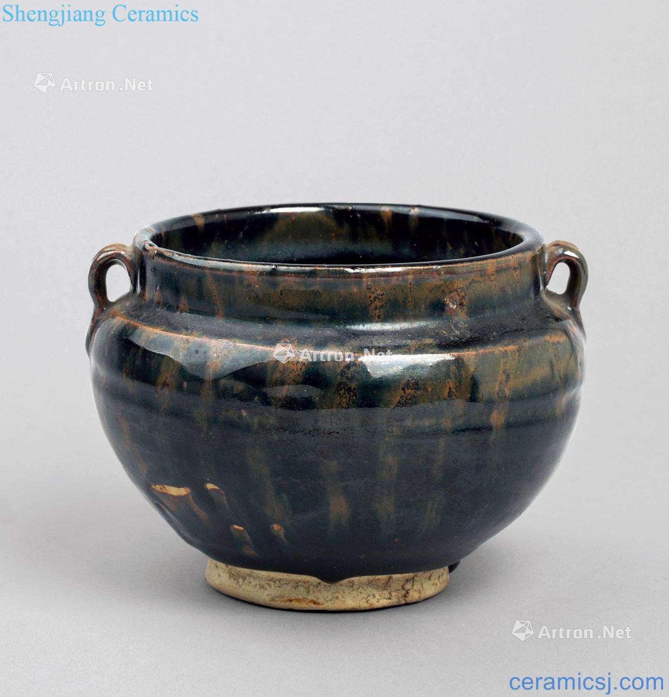 Song dynasty magnetic state kiln temmoku double 繋 cans