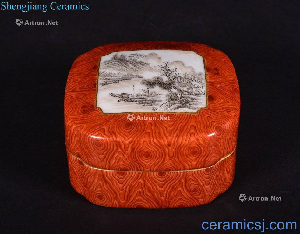 The Qing Dynasty A WOOD - GLAZED FAMILLE ROSE - BOX AND COVER