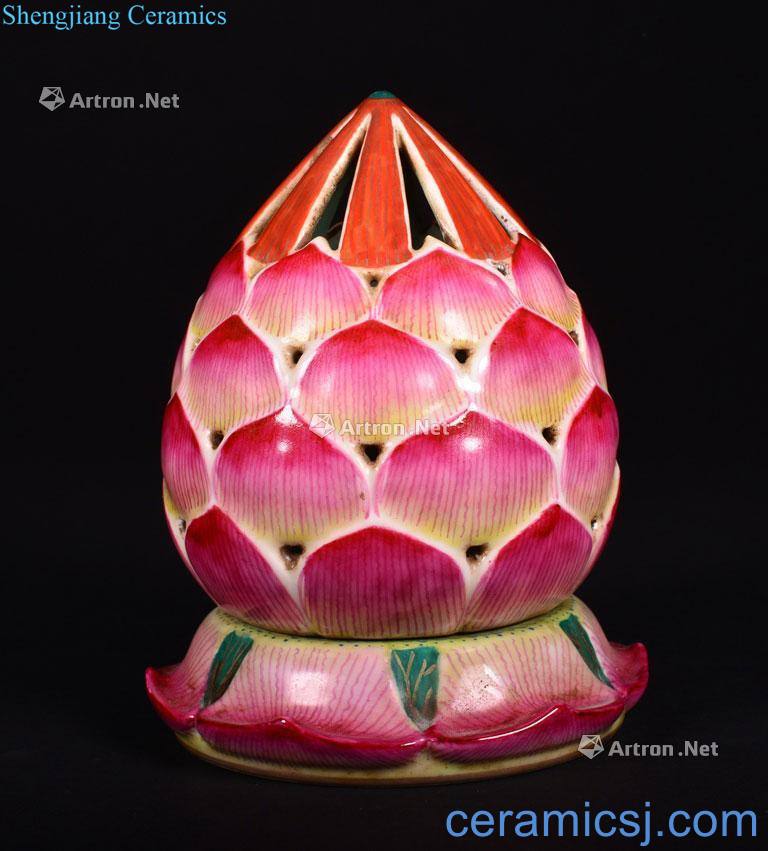 The Qing Dynasty A FAMILLE ROSE - "LOTUS" CENSER