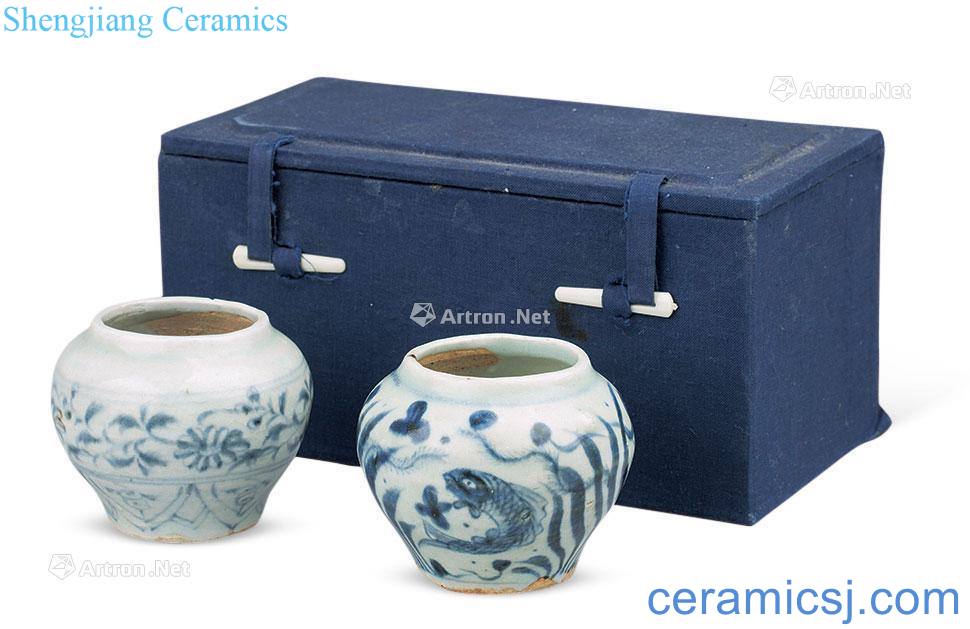 The yuan dynasty Blue and white flower fish algae lines can of two things (group a)