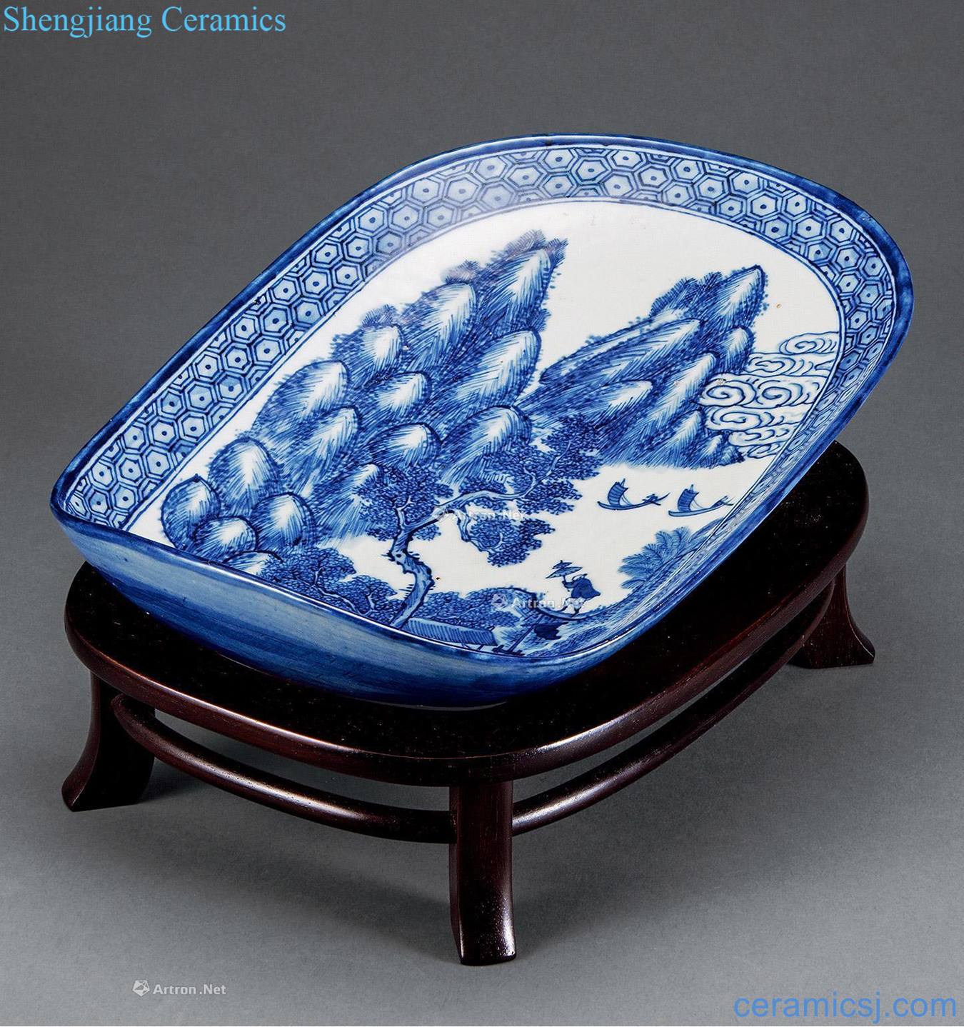 Landscape character wen qing porcelain bowl