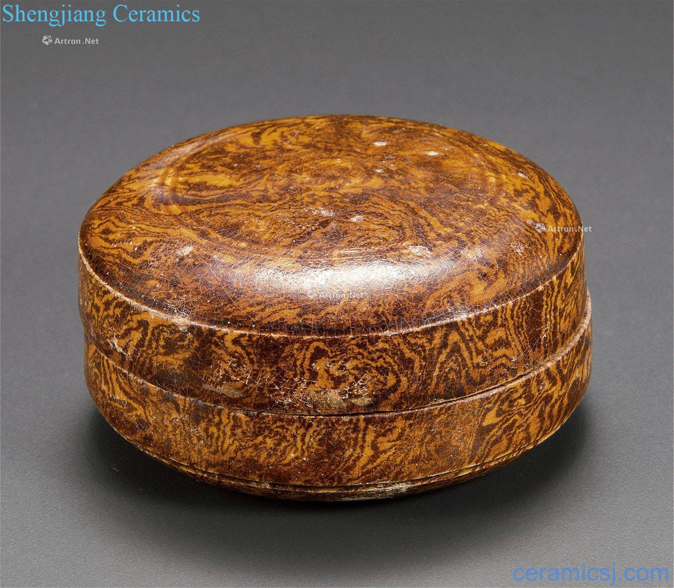 The tang dynasty Twisted placenta yellow glaze incense boxes