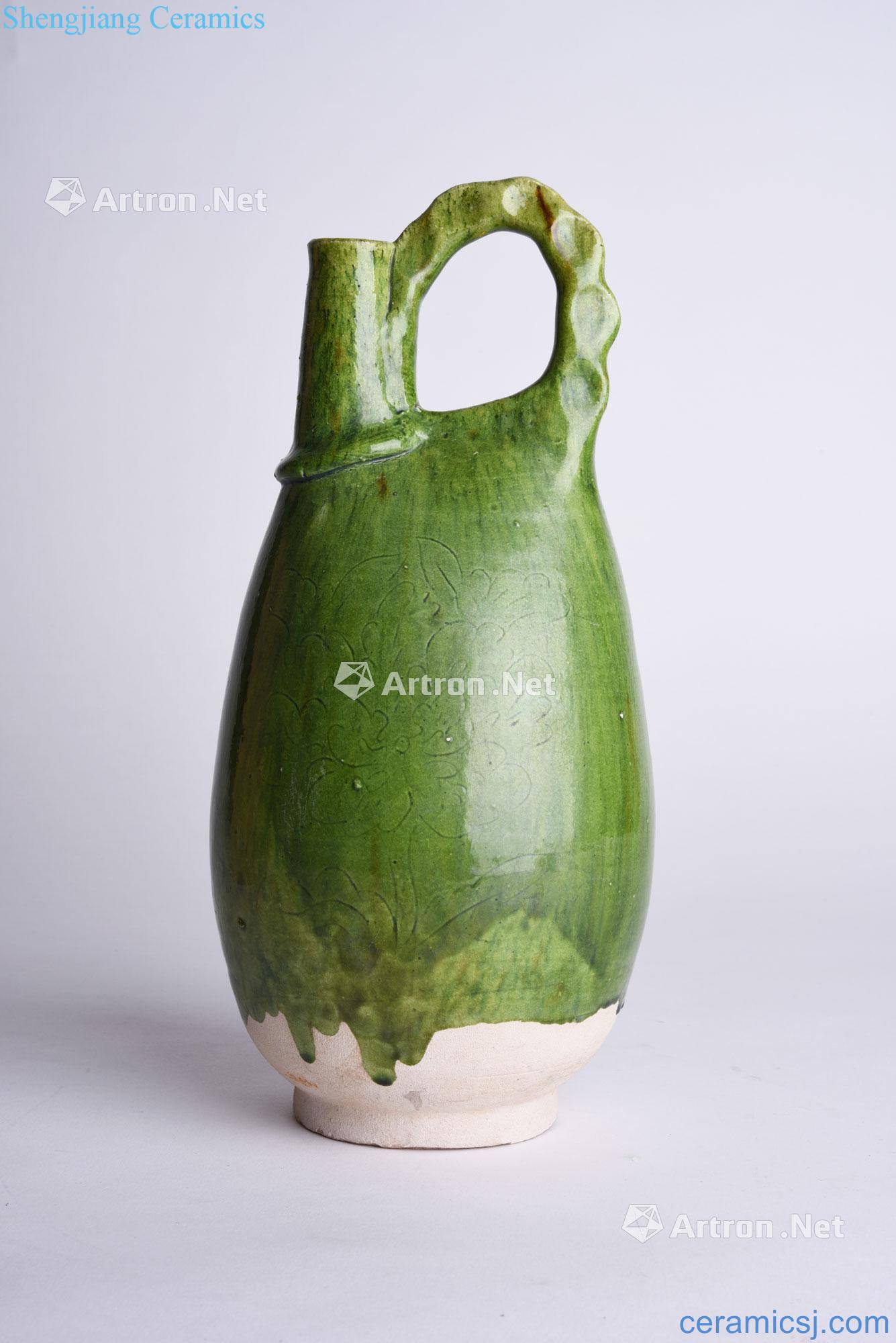 Liao dynasty green glaze hand-cut skins