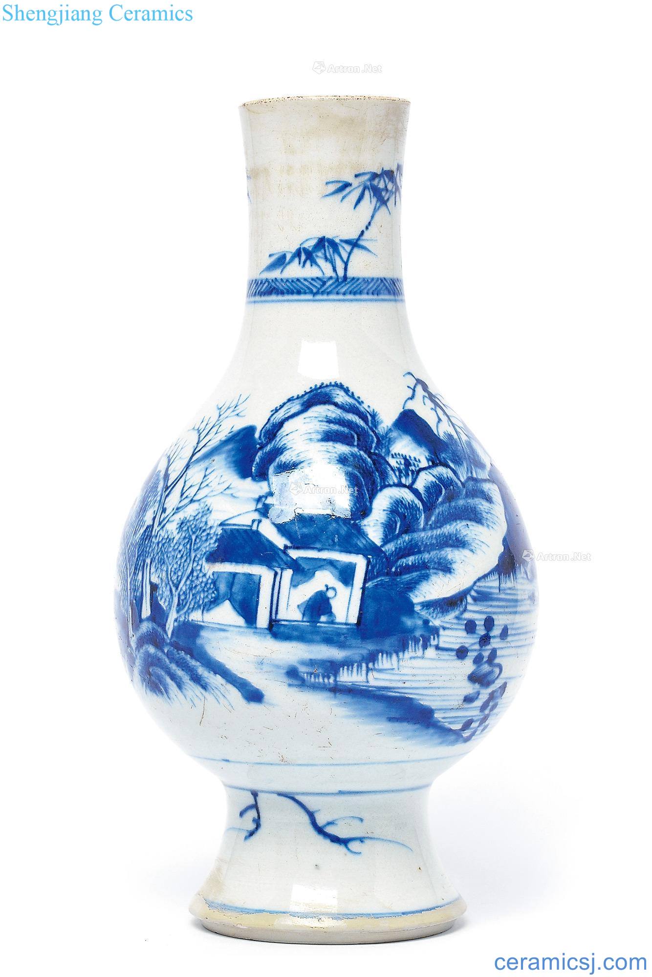 The qing emperor kangxi Blue mountain water bottle