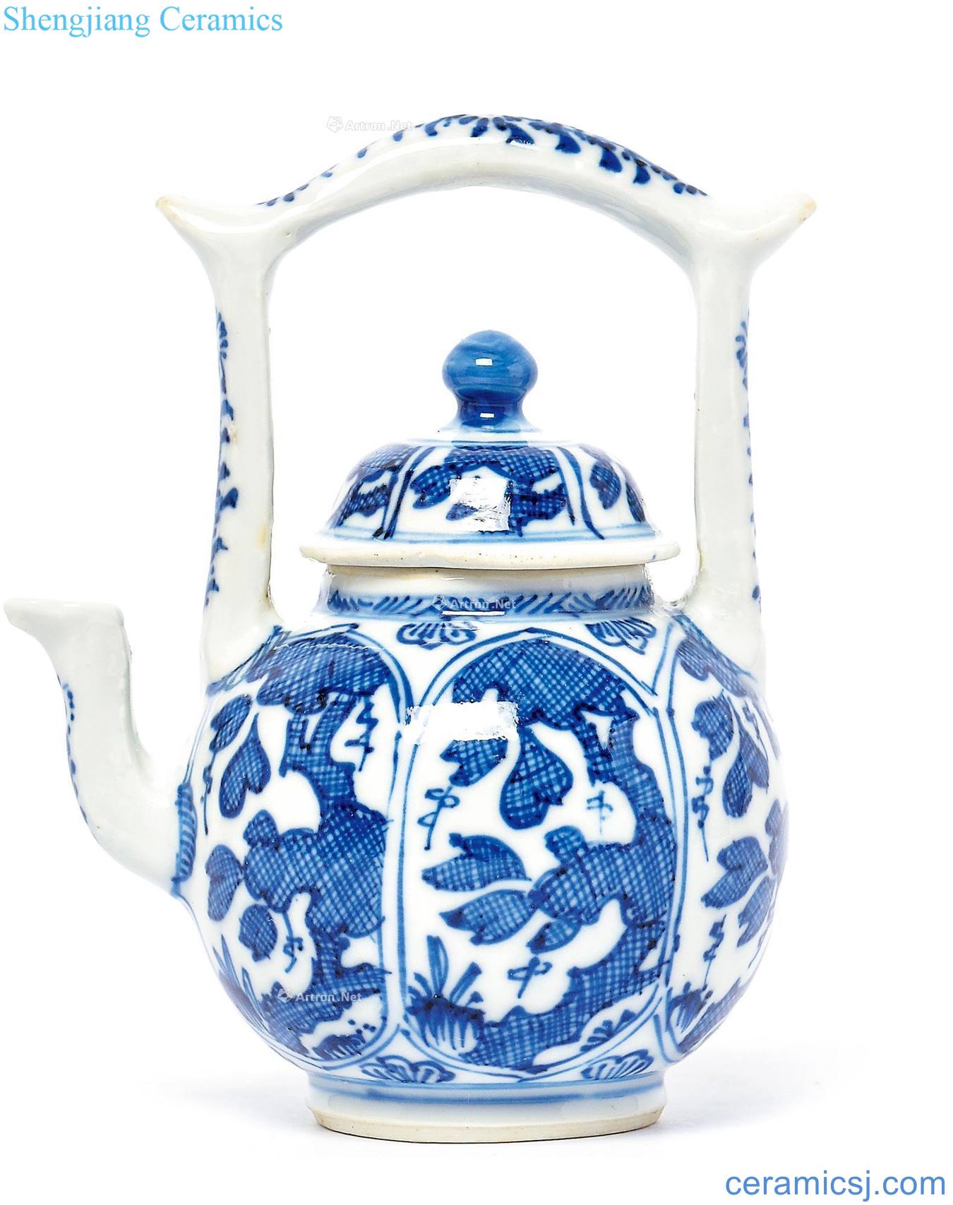 Qing or later Blue and white flower pot