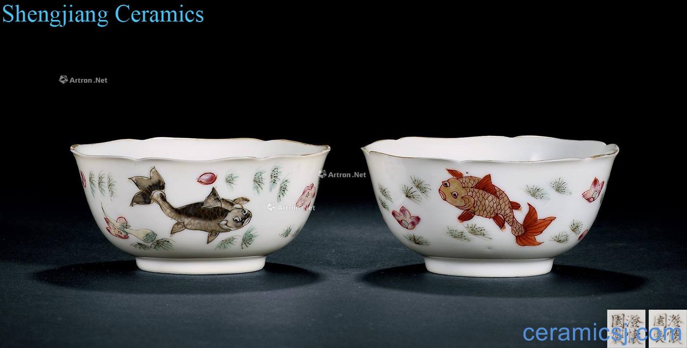 Qing yongzheng pastel water-wave flower cup (a)