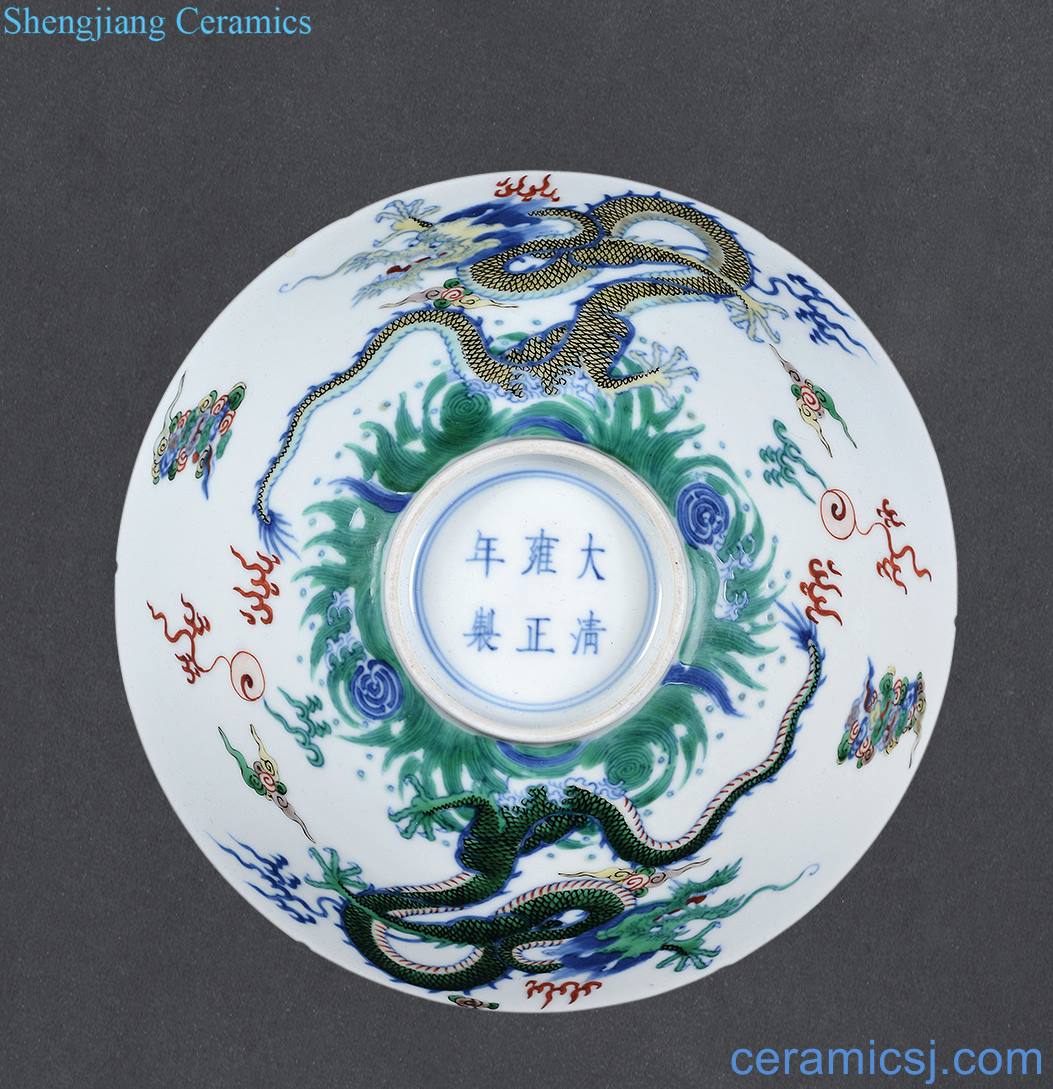 Qing yongzheng bucket color YunLongWen tureen