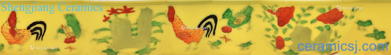in Yellow glaze cup chicken cylinder
