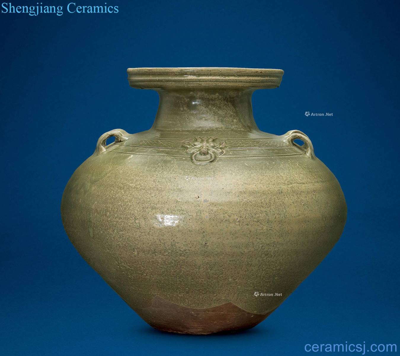 Western jin dynasty, the kiln celadon shop first ear of quaternary cans
