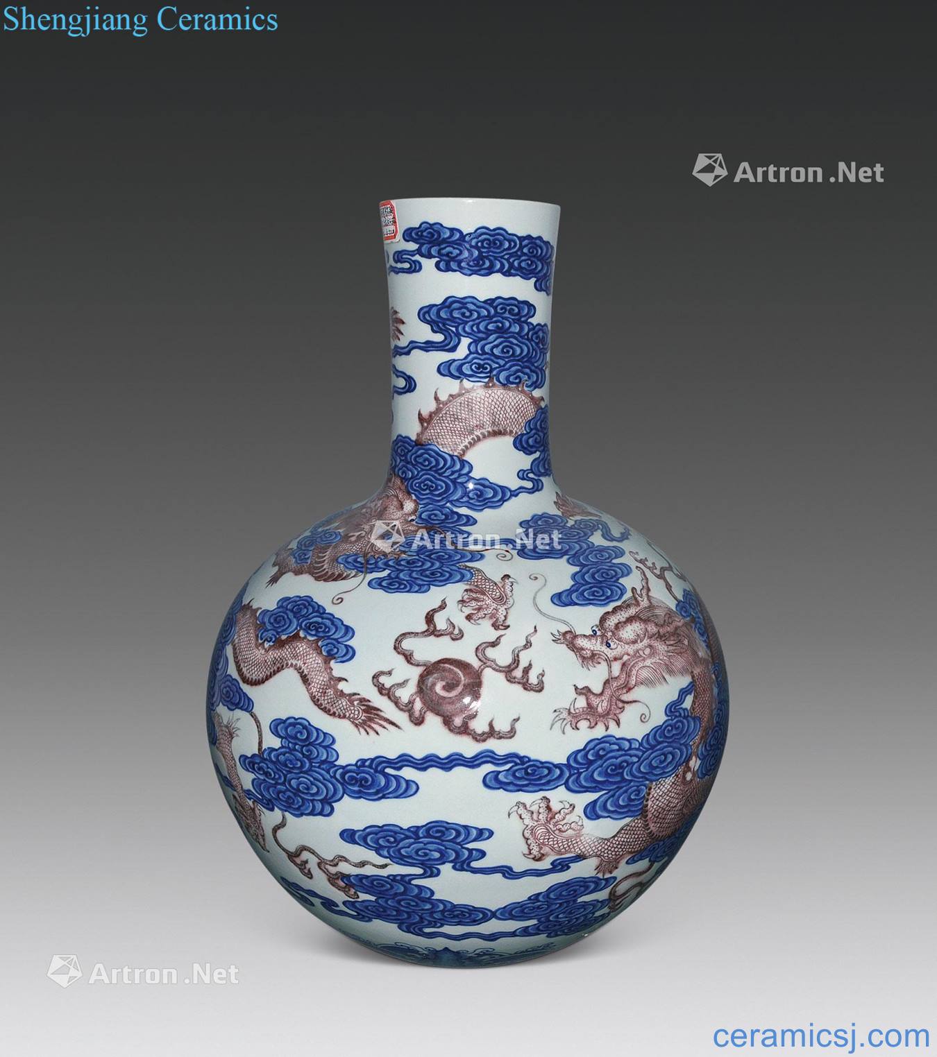 Qing qianlong Blue and white youligong wulong grain tree