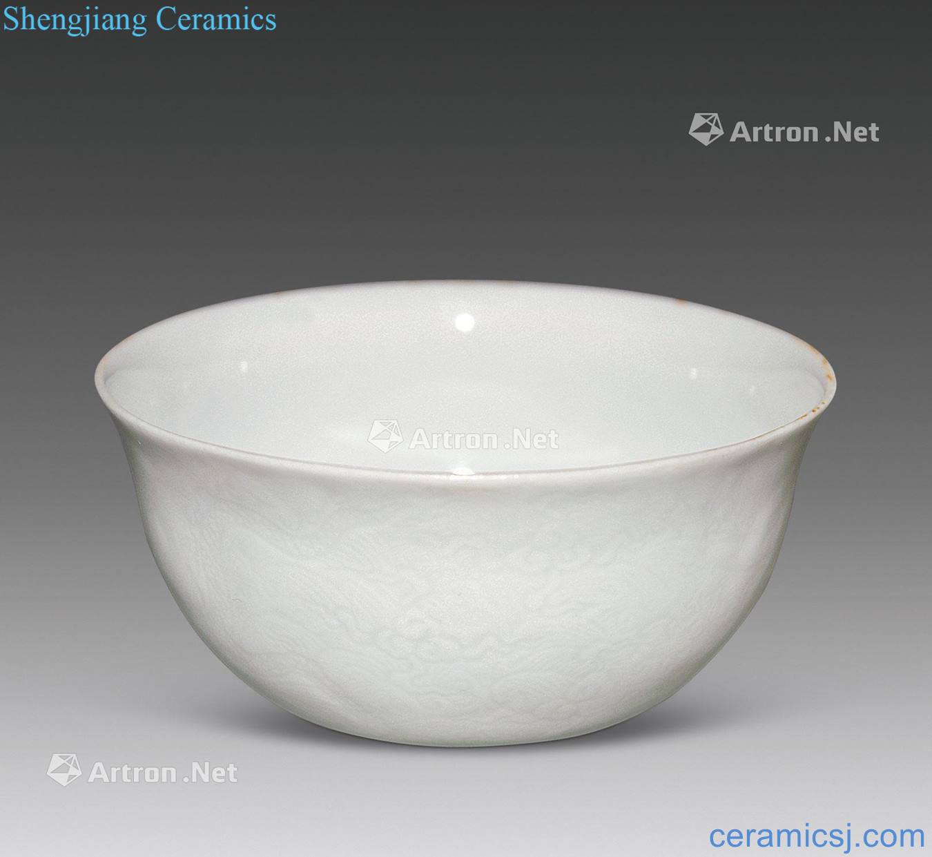 in White glazed dark word bowl carved dragon day