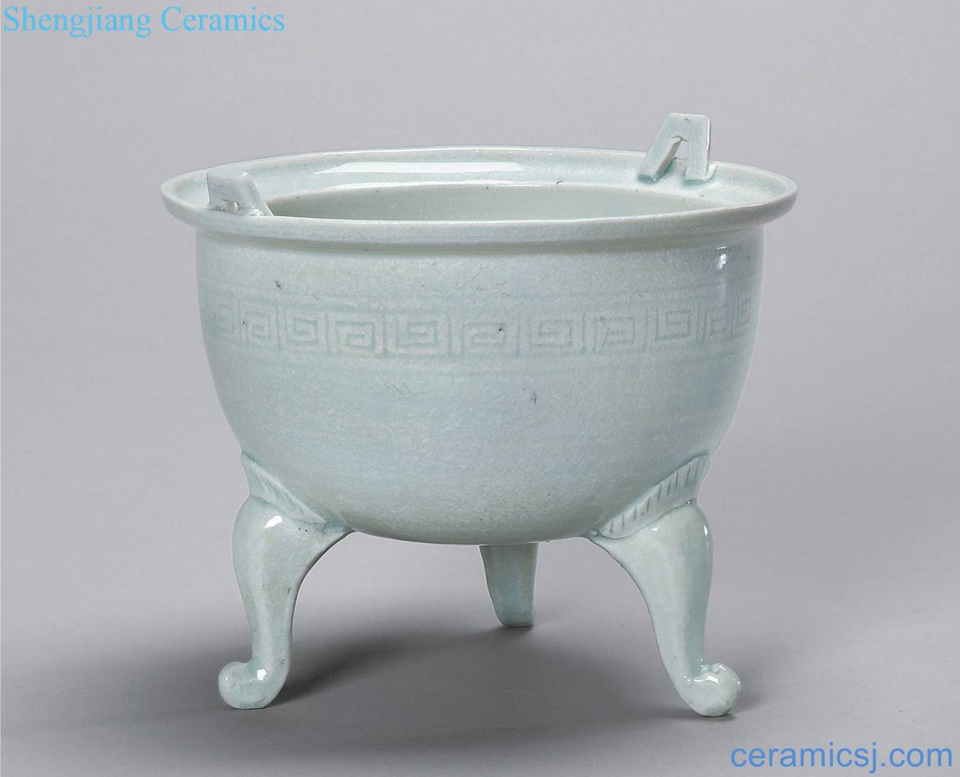 Song green white porcelain three-legged tripod furnace