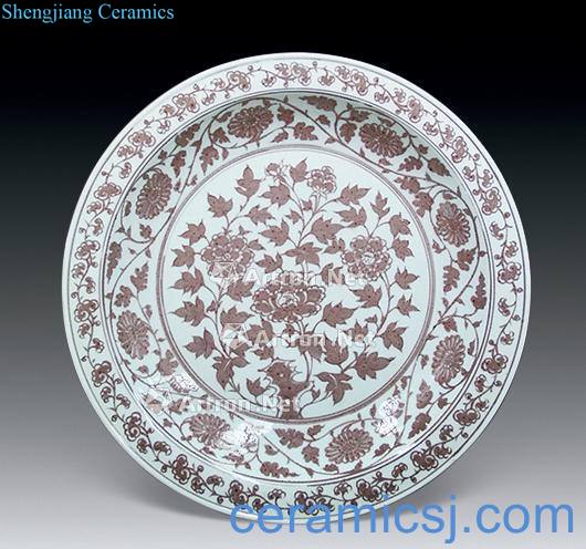 The yuan dynasty Youligong flower disc