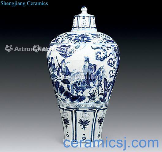 yuan Mei bottles of blue and white emperor taizong characters