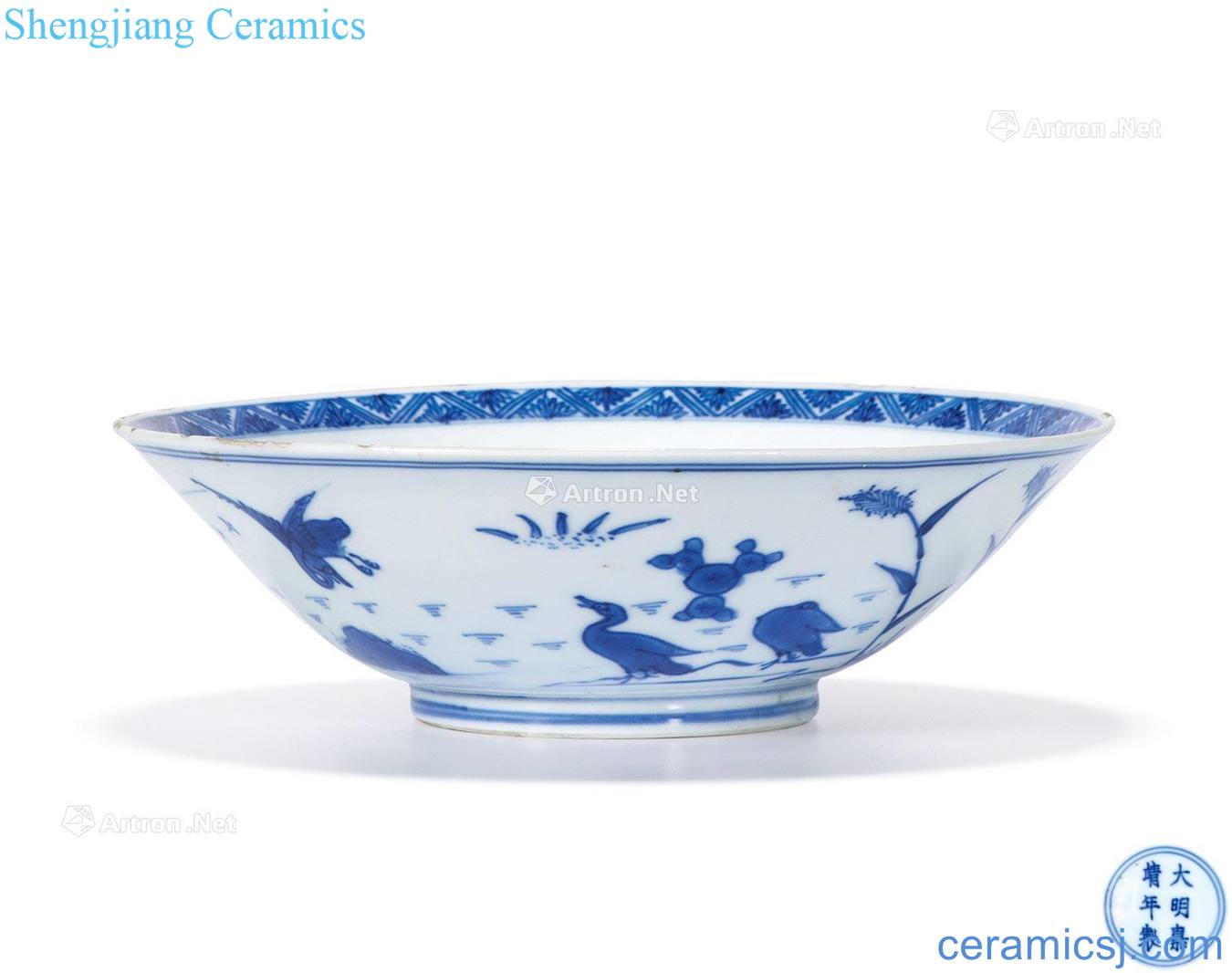 The qing emperor kangxi Blue and white bowl LuYan diagram
