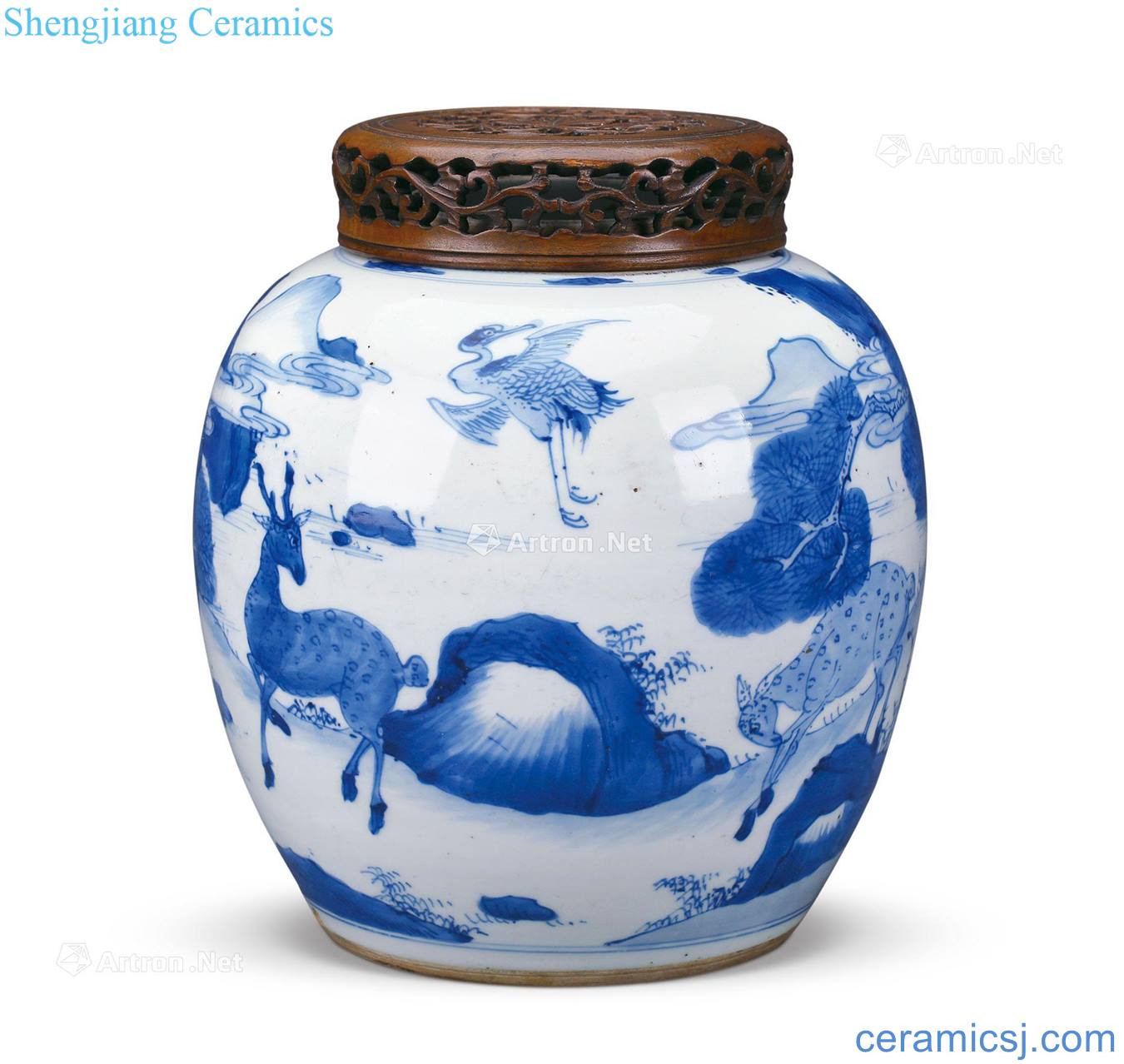 The qing emperor kangxi Blue and white LuHe with spring tea pot