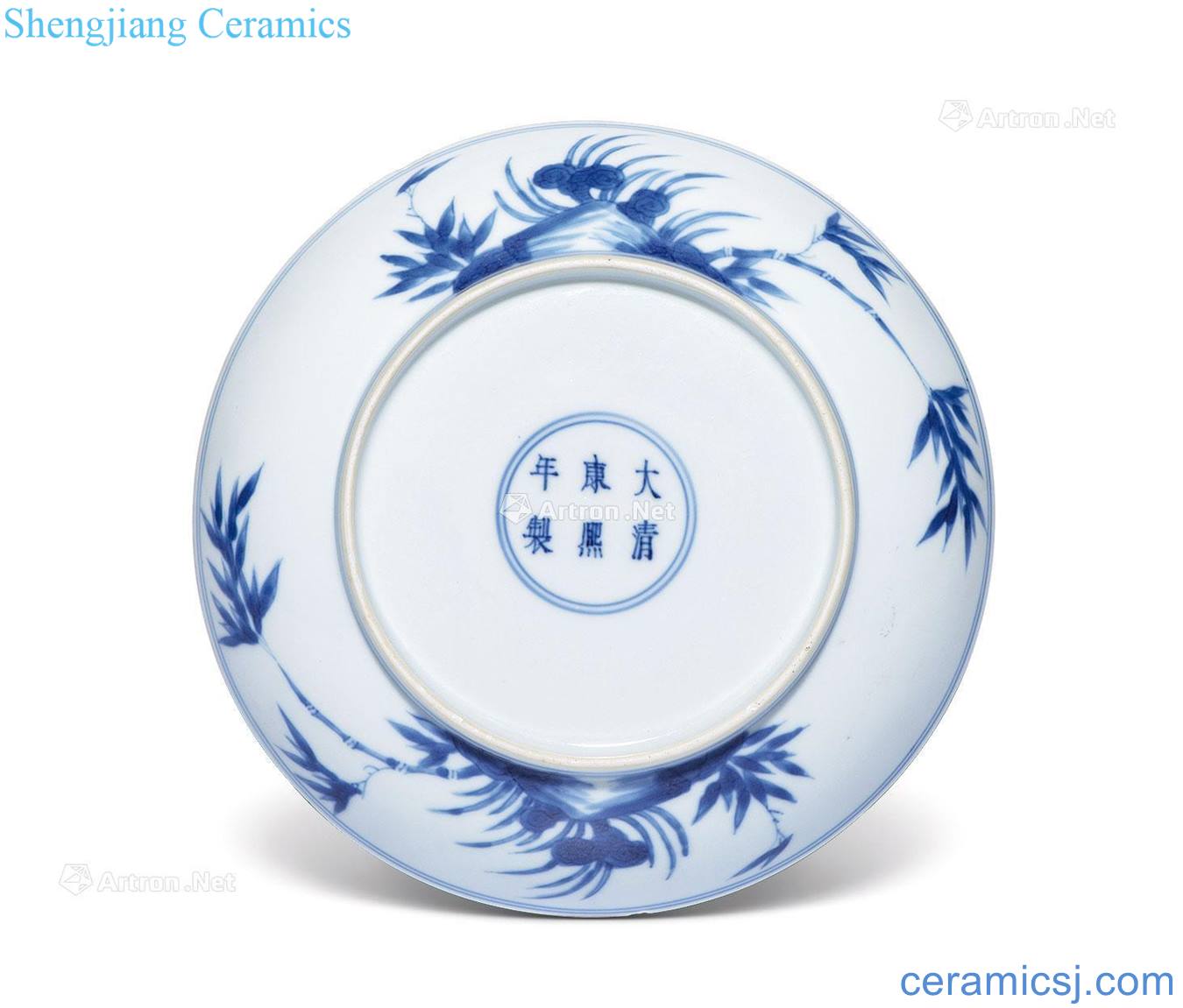 The qing emperor kangxi Blue and white live tray