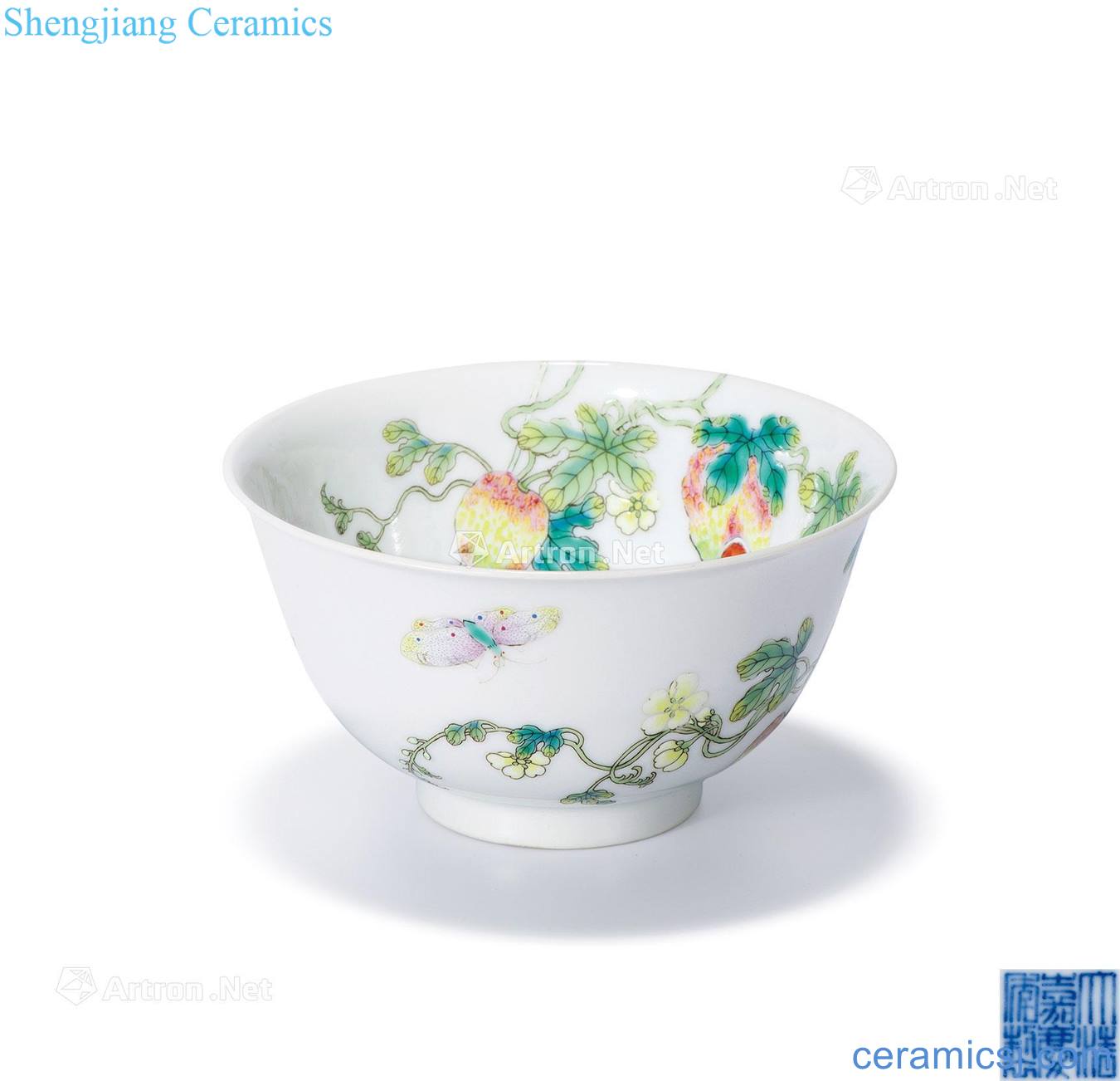 Qing jiaqing pastel branch bitter gourd grain bowl