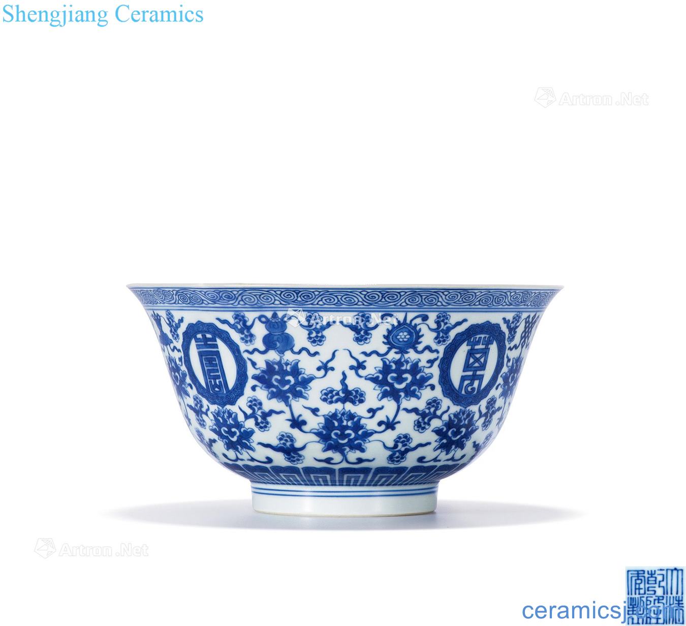 Qing qianlong Blue and white stays green-splashed bowls