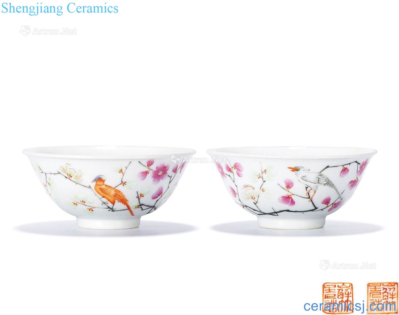 Qing daoguang powder enamel lines (a) small cup