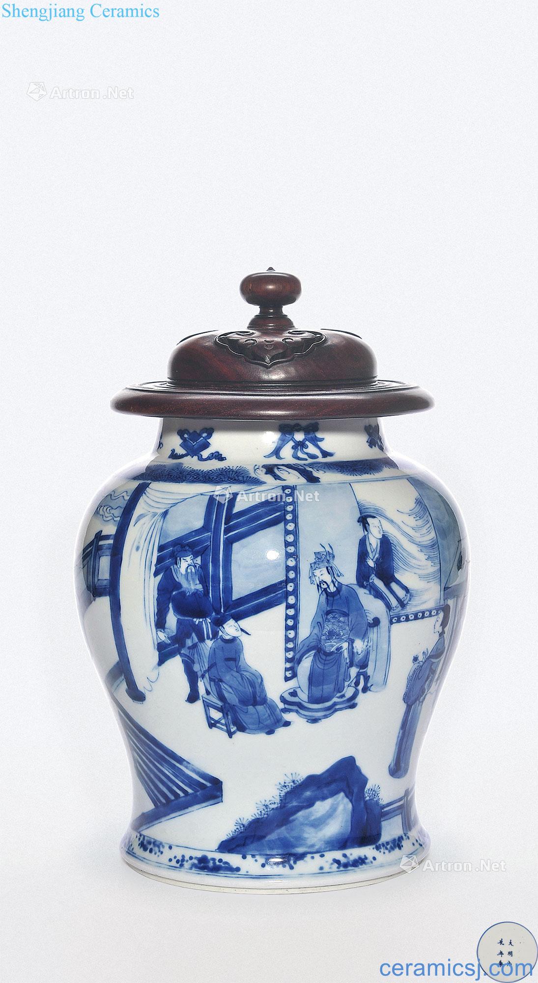 The qing emperor kangxi Blue and red stroke story figure can remember characters