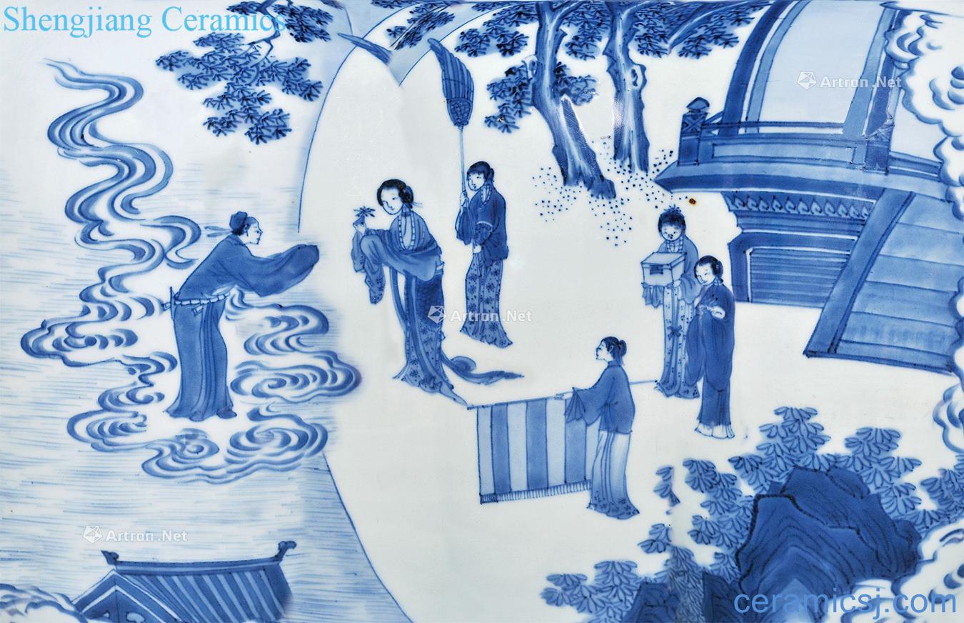 The late Ming dynasty Blue and white figure poetry can receive government degrees and