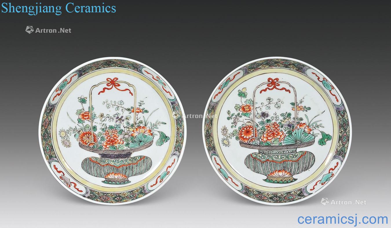 The qing emperor kangxi colorful flower basket tray (a)