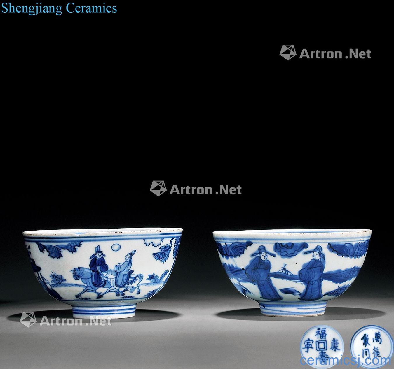 Ming wanli Character lines to bowl (two)