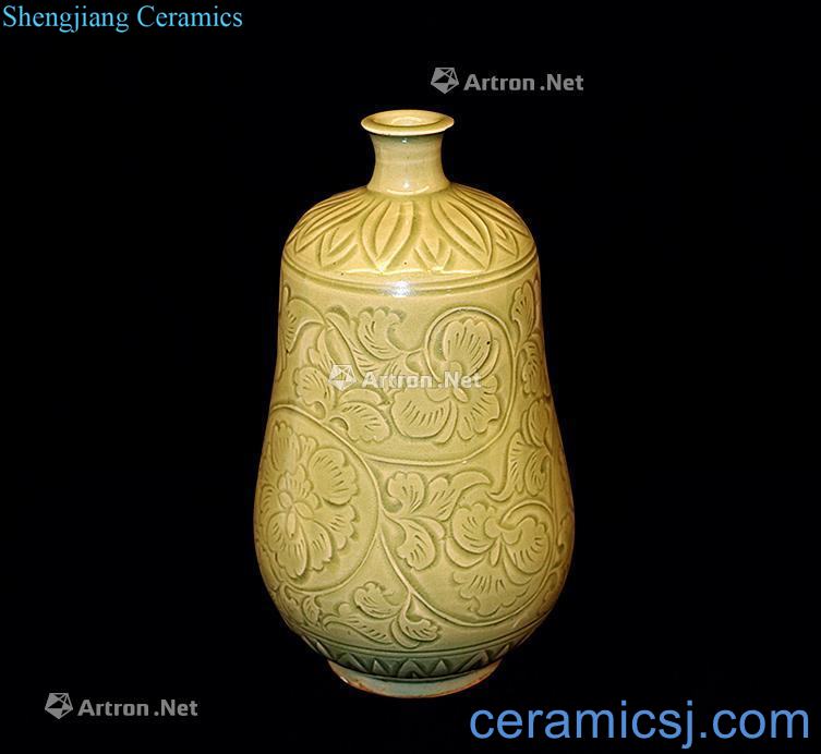 The song dynasty Yao state kiln carved melon bottles
