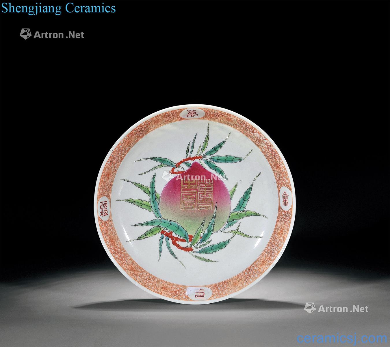 In late qing dynasty Imitation kangxi enamel paint stays in plate