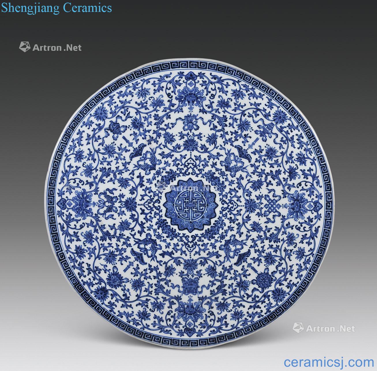 qing Blue and white sweet grain porcelain plate